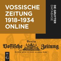 Vossische Zeitung 1918–1934 Online