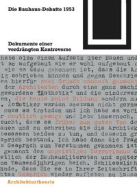 book: Die Bauhaus-Debatte 1953