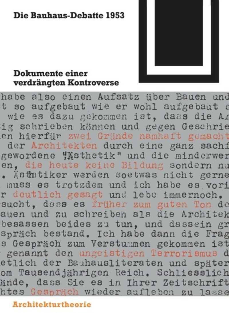 book: Die Bauhaus-Debatte 1953