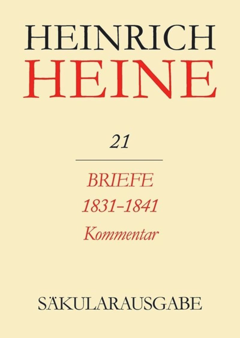 book: BAND 21 K Briefe 1831-1841. Kommentar