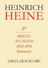 book: BAND 27 K Briefe an Heine 1852-1856. Kommentar