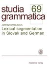 book: BAND 69 Lexical segmentation in Slovak and German