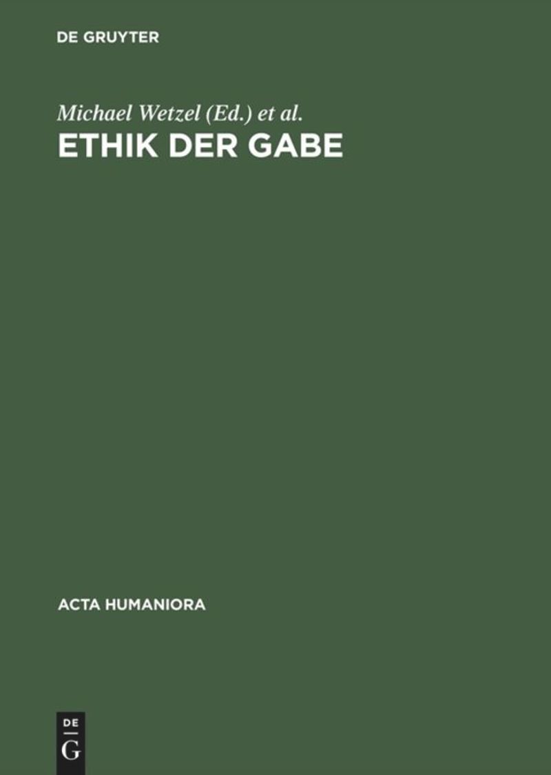 book: Ethik der Gabe