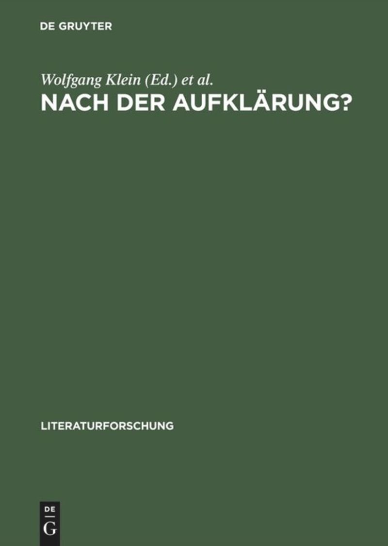 book: Nach der Aufklärung?