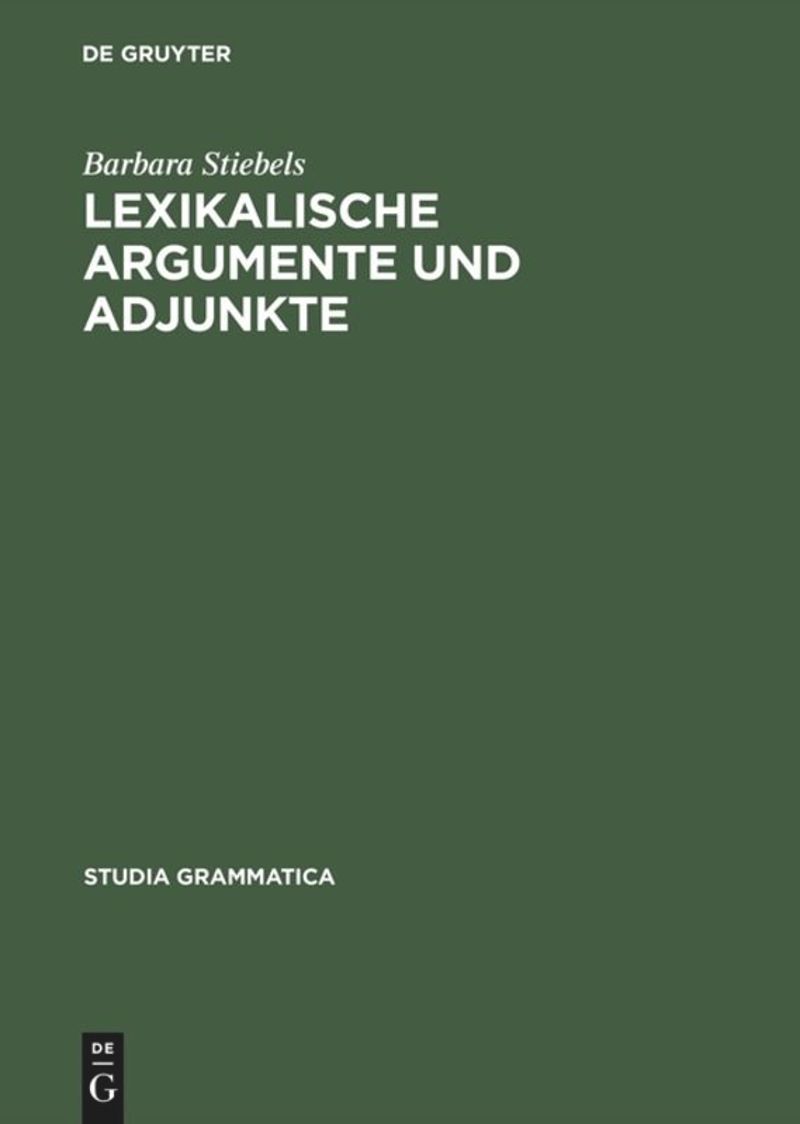book: Lexikalische Argumente und Adjunkte