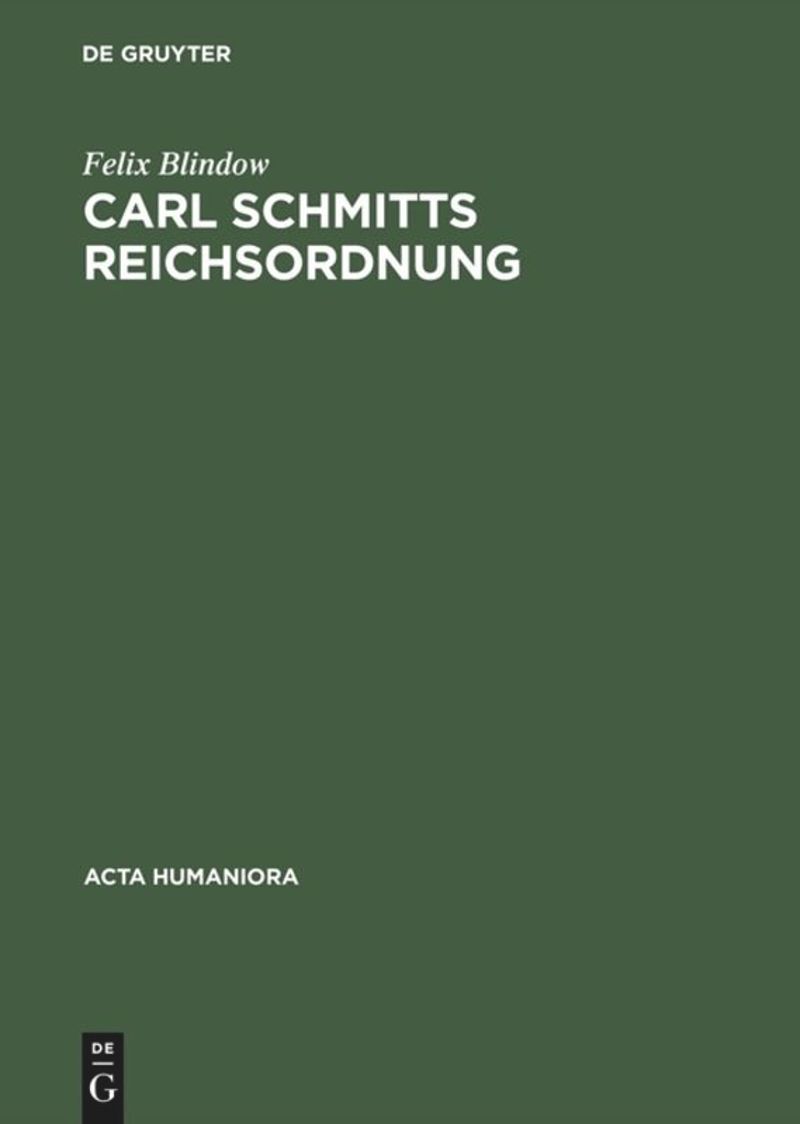 book: Carl Schmitts Reichsordnung