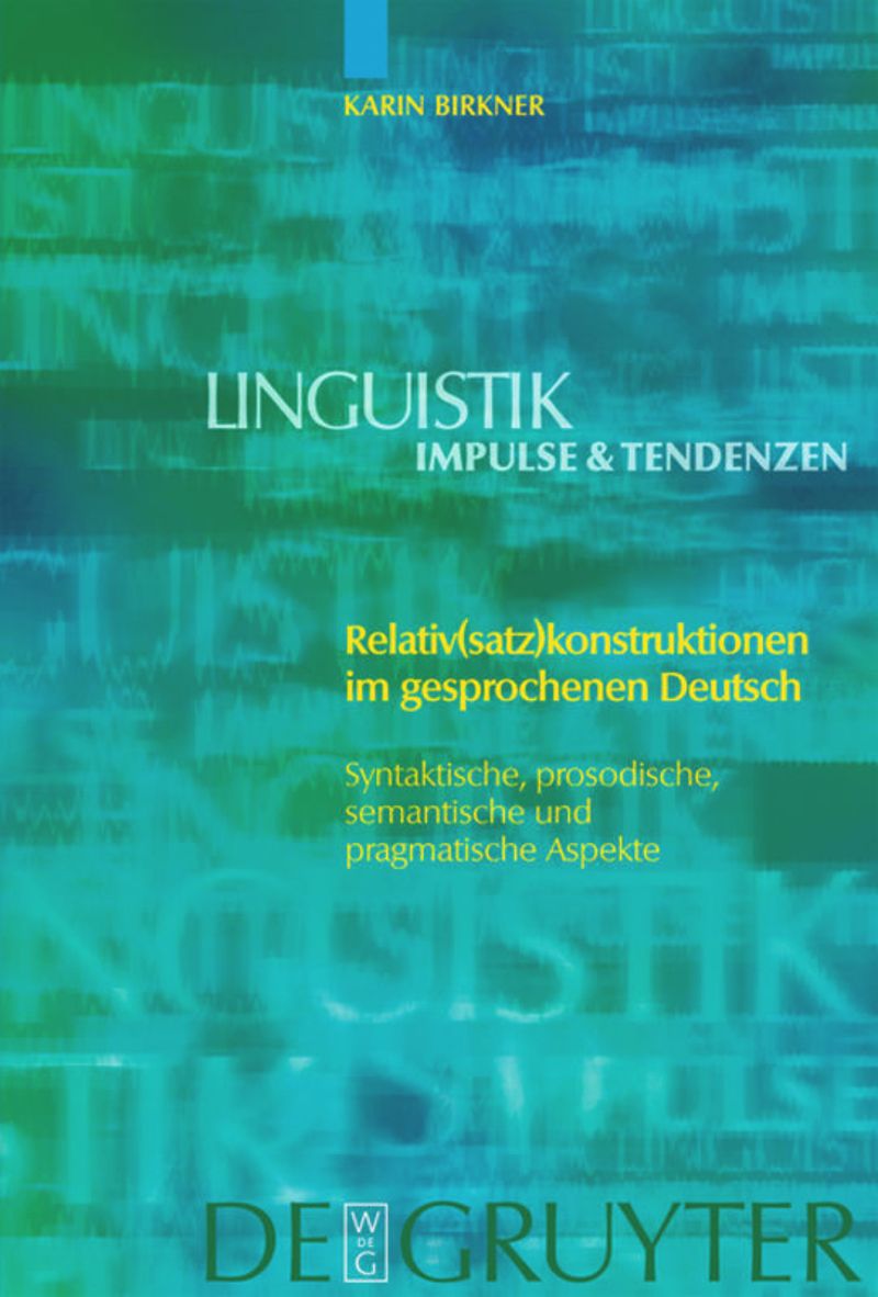 book: Relativ(satz)konstruktionen im gesprochenen Deutsch