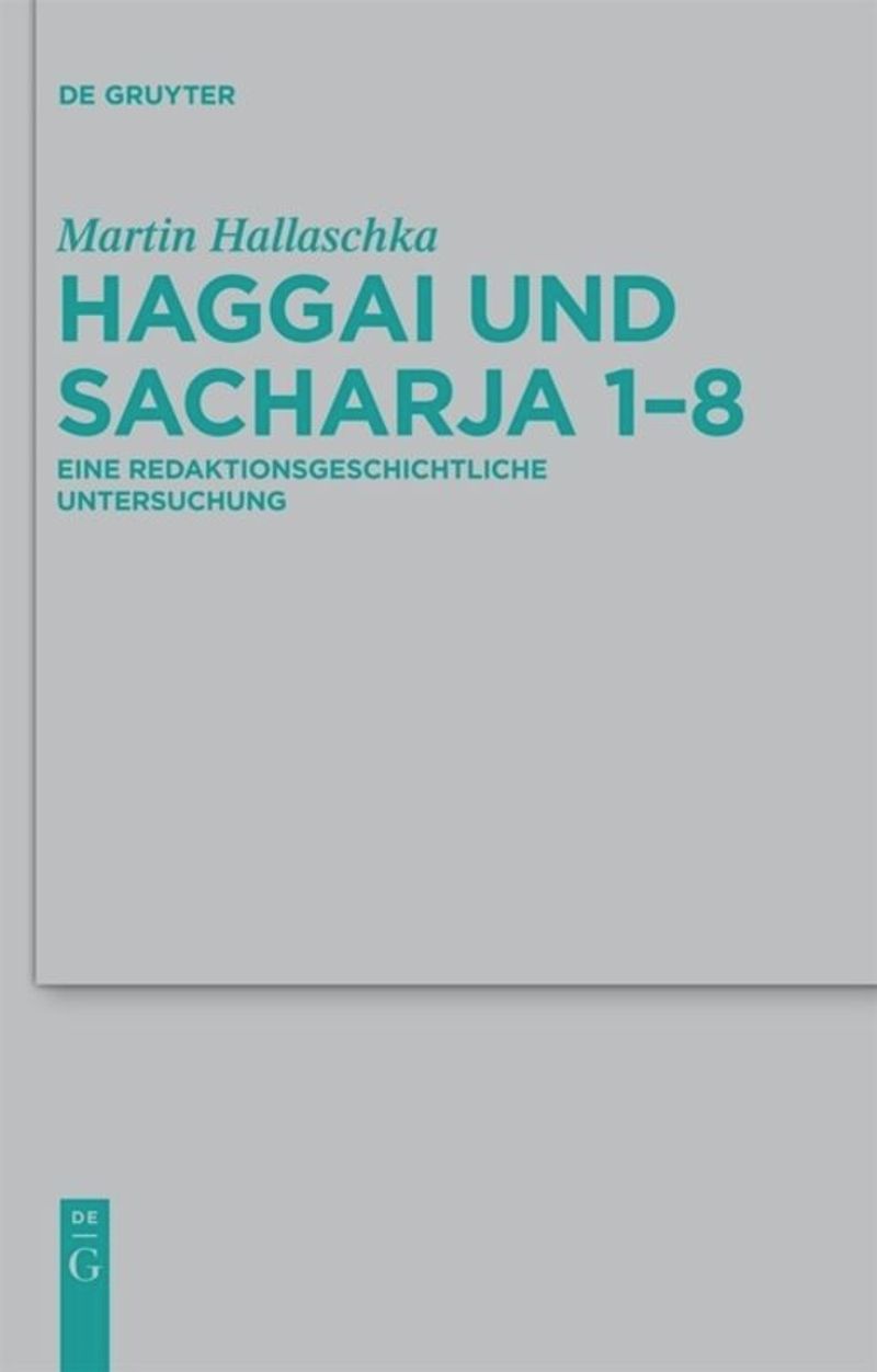 book: Haggai und Sacharja 1-8