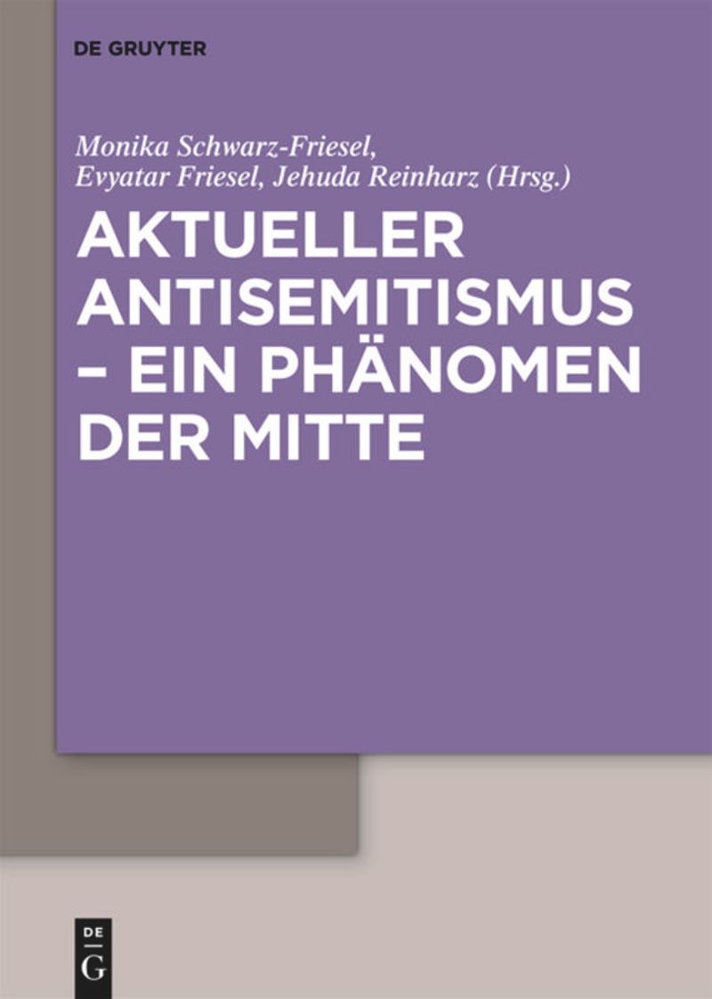 book: Aktueller Antisemitismus – ein Phänomen der Mitte