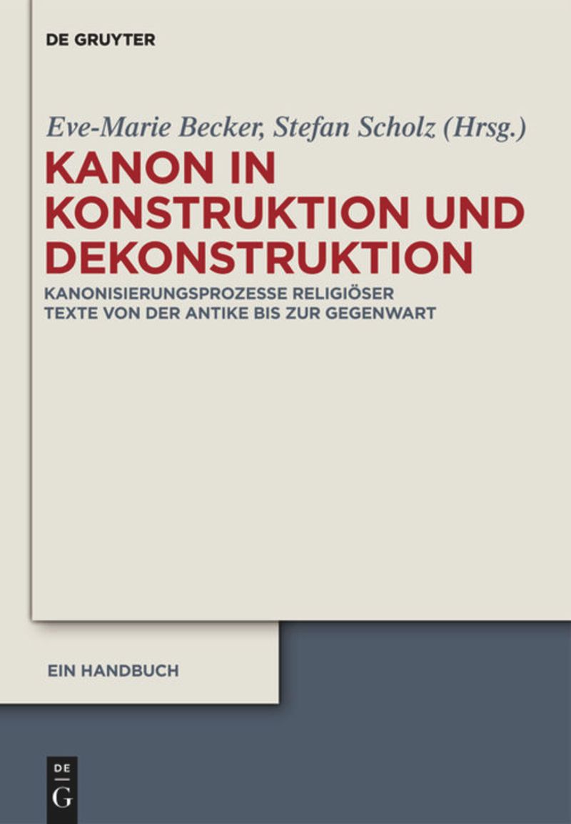 book: Kanon in Konstruktion und Dekonstruktion