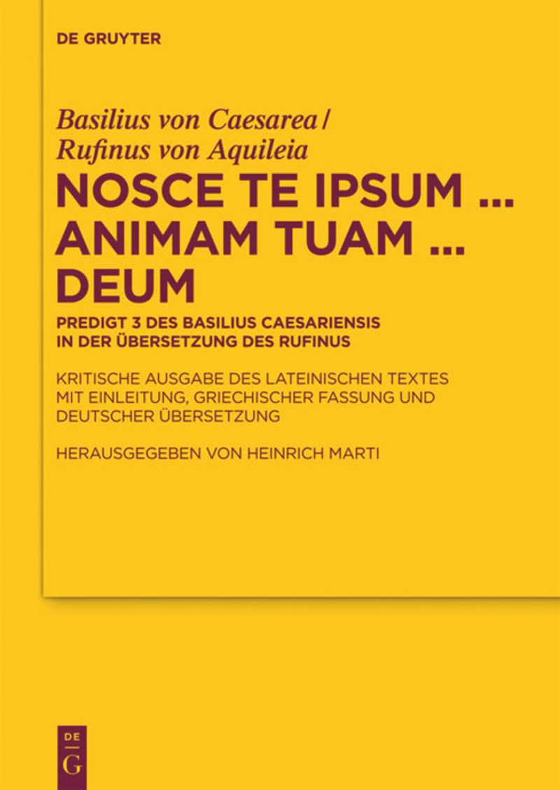 book: Nosce te ipsum ... animam tuam ... Deum