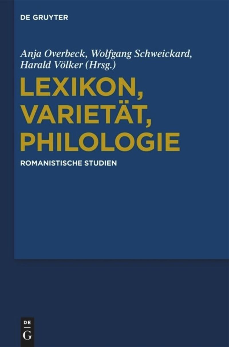 book: Lexikon, Varietät, Philologie