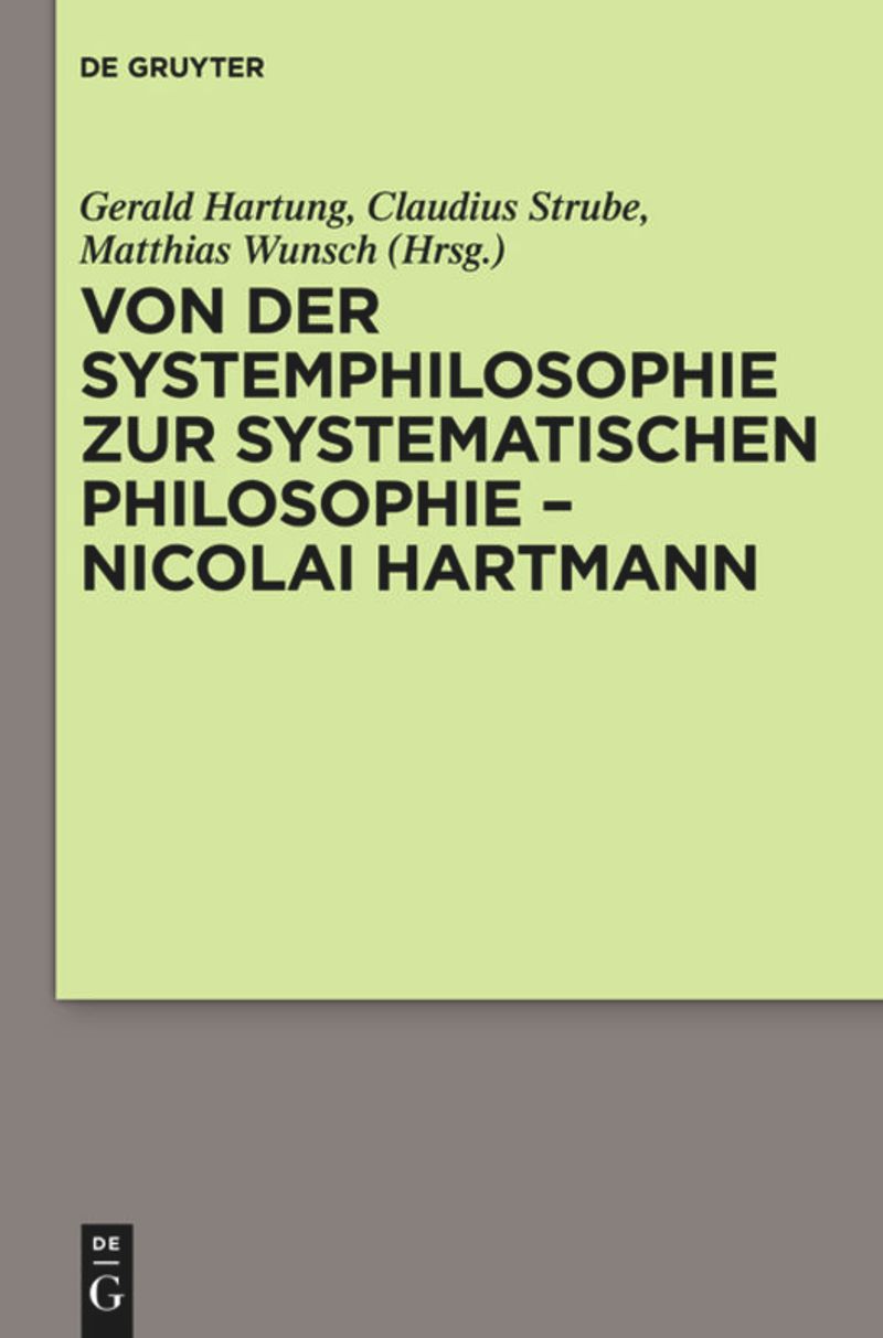 book: Von der Systemphilosophie zur systematischen Philosophie - Nicolai Hartmann