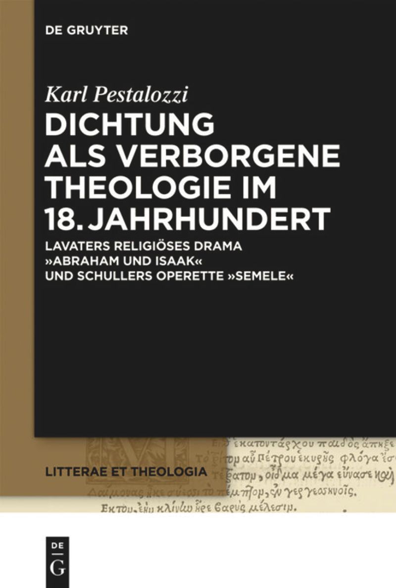 book: Dichtung als verborgene Theologie im 18. Jahrhundert