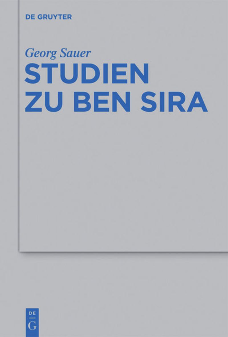 book: Studien zu Ben Sira