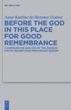 book: Before the God in this Place for Good Remembrance