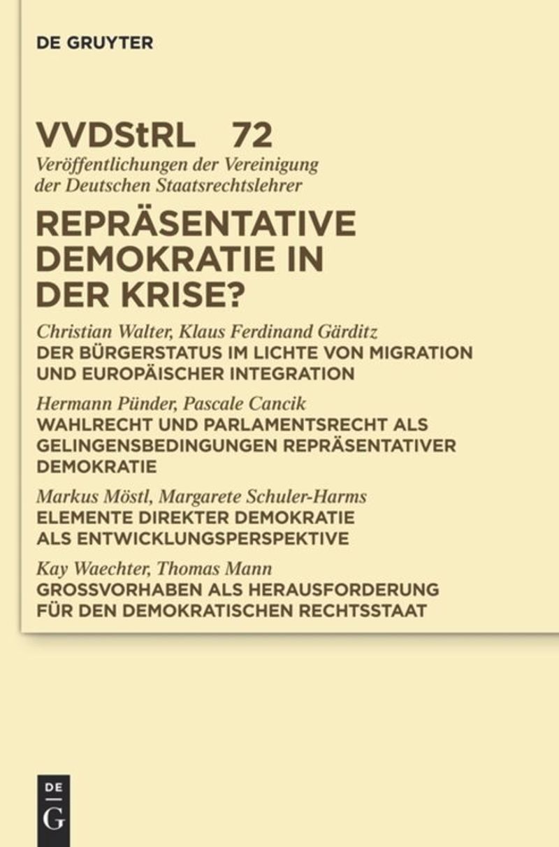 book: Repräsentative Demokratie in der Krise?