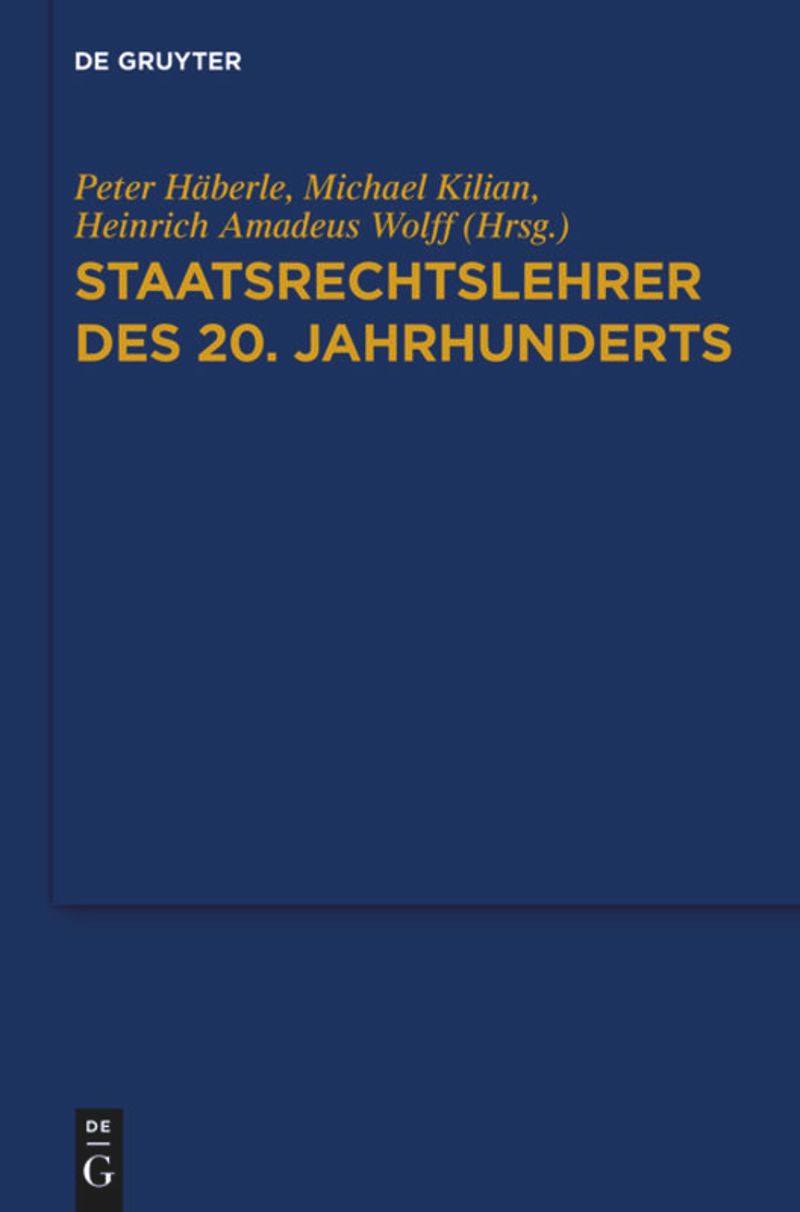 book: Staatsrechtslehrer des 20. Jahrhunderts