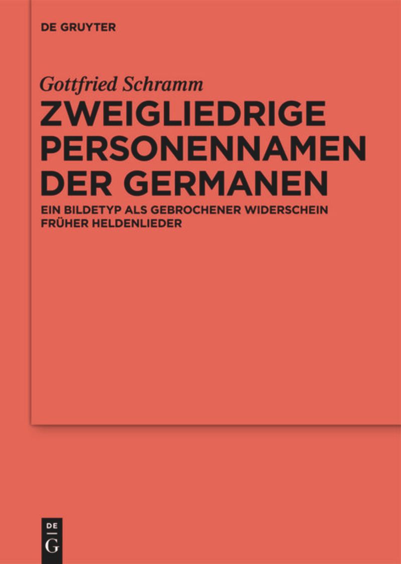 book: Zweigliedrige Personennamen der Germanen