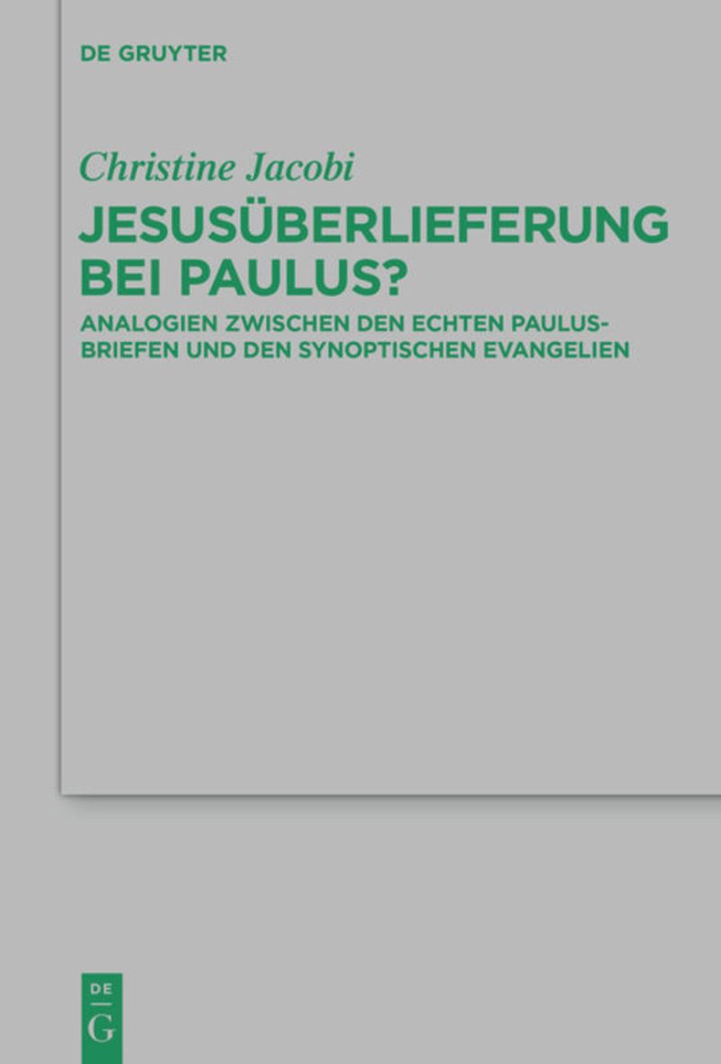 book: Jesusüberlieferung bei Paulus?
