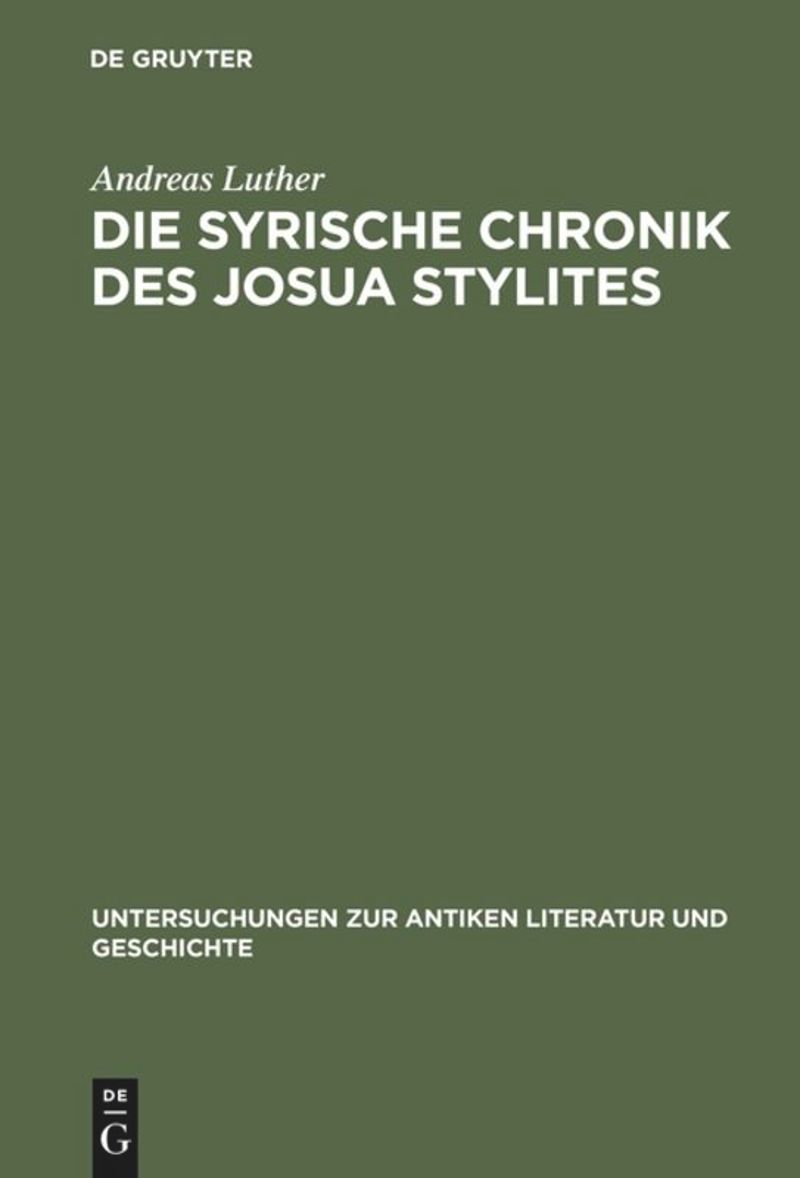 book: Die syrische Chronik des Josua Stylites