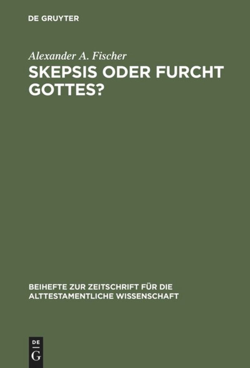 book: Skepsis oder Furcht Gottes?