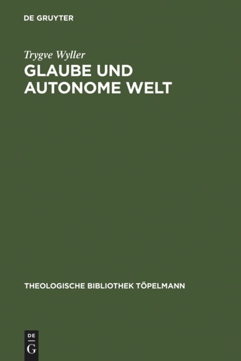 book: Glaube und autonome Welt