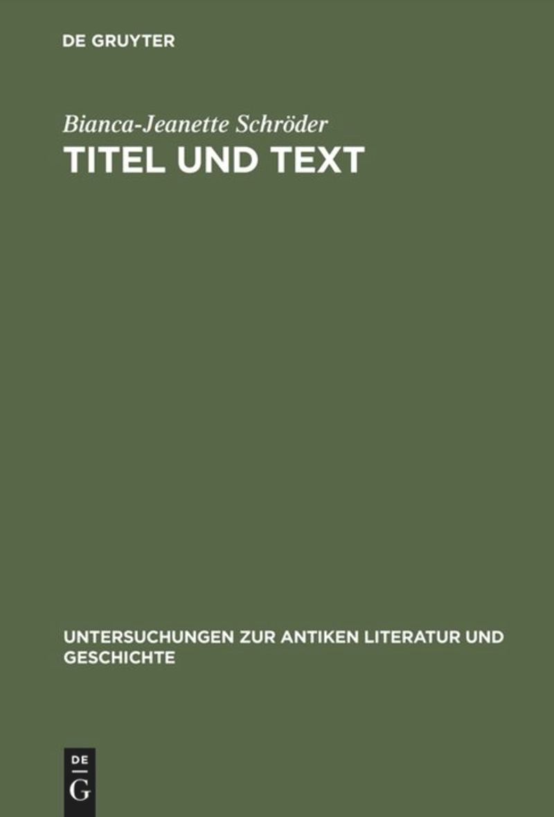 book: Titel und Text