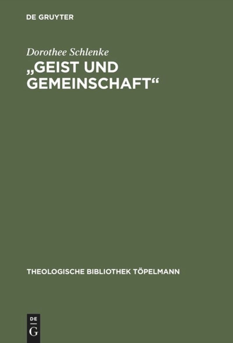 book: "Geist und Gemeinschaft"