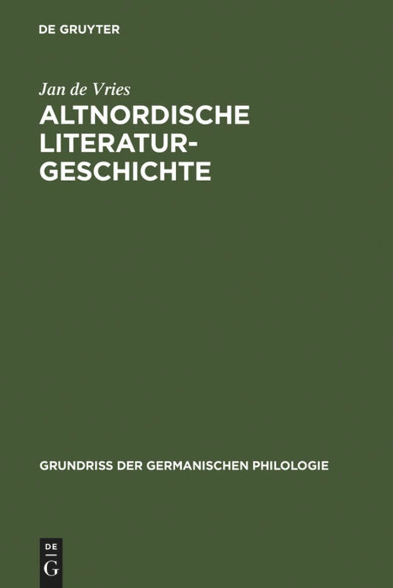 book: Altnordische Literaturgeschichte
