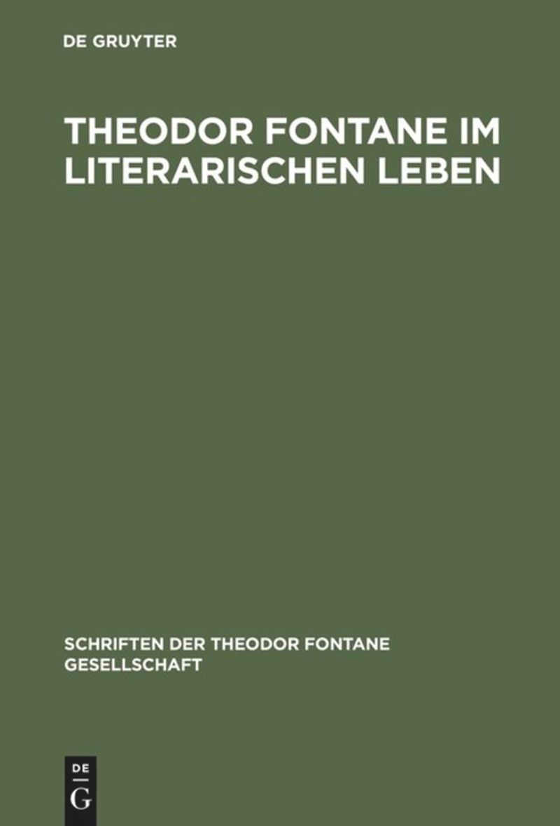 book: Theodor Fontane im literarischen Leben