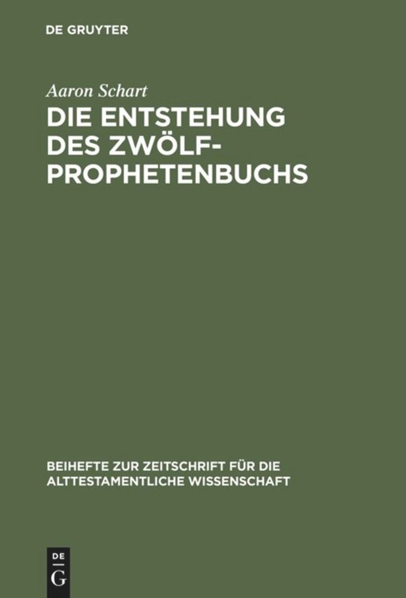 book: Die Entstehung des Zwölfprophetenbuchs