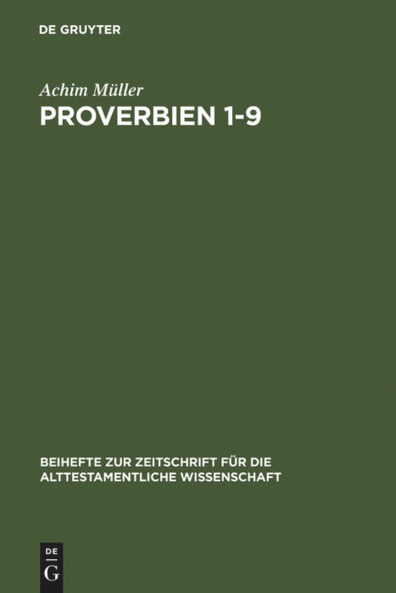 book: Proverbien 1-9