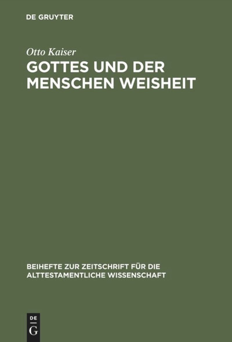 book: Gottes und der Menschen Weisheit
