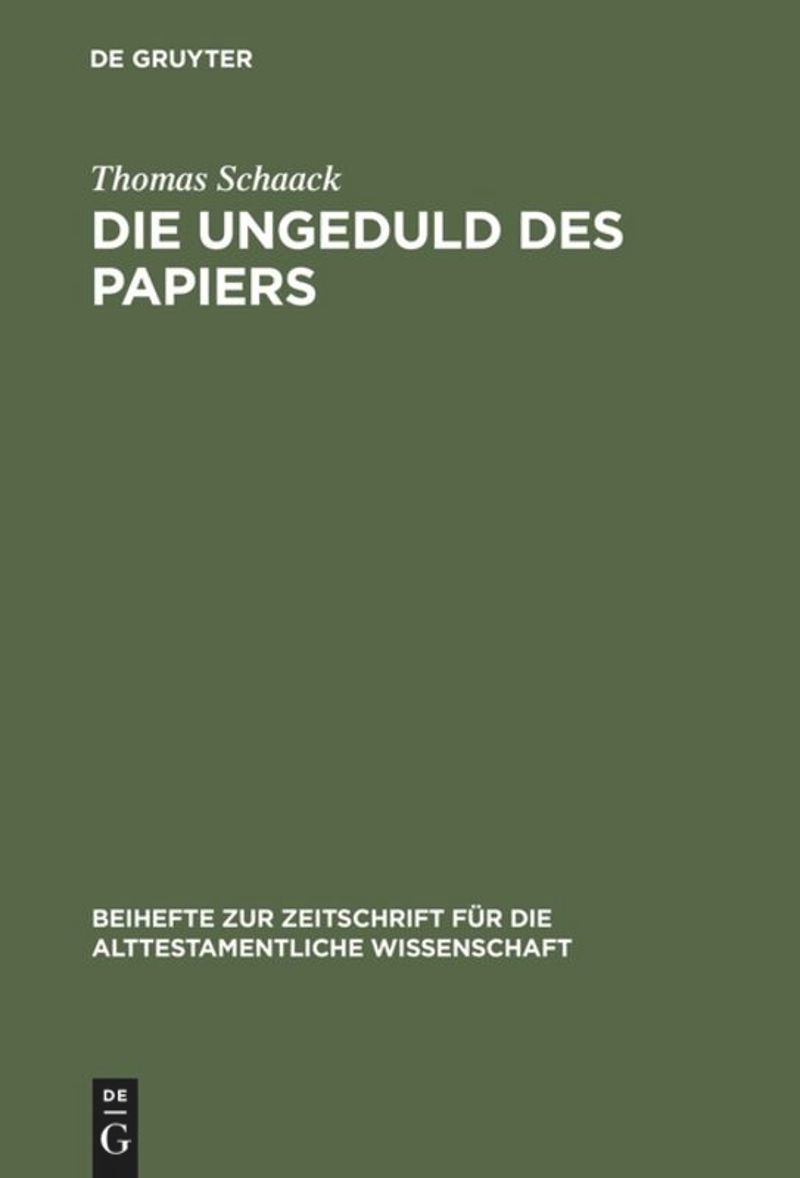 book: Die Ungeduld des Papiers