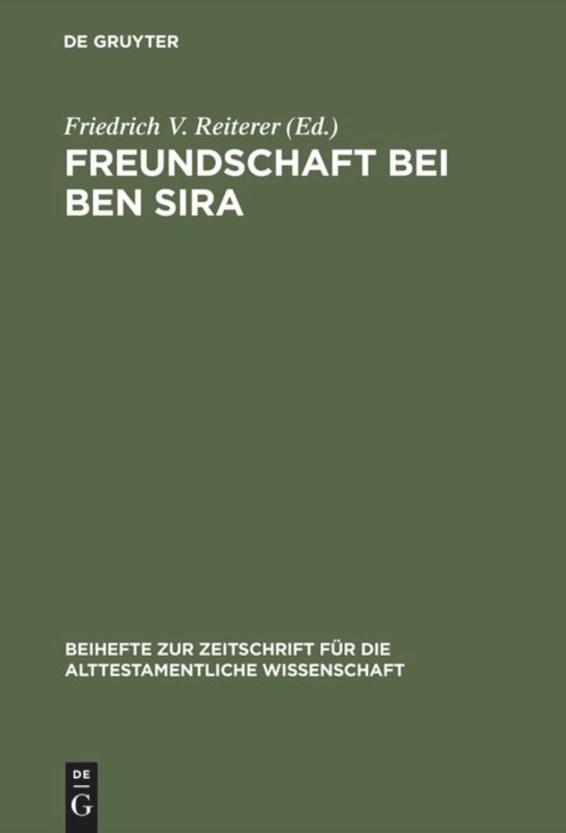book: Freundschaft bei Ben Sira