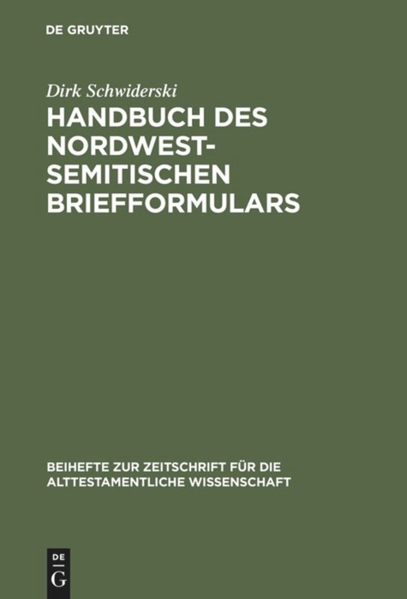 book: Handbuch des nordwestsemitischen Briefformulars