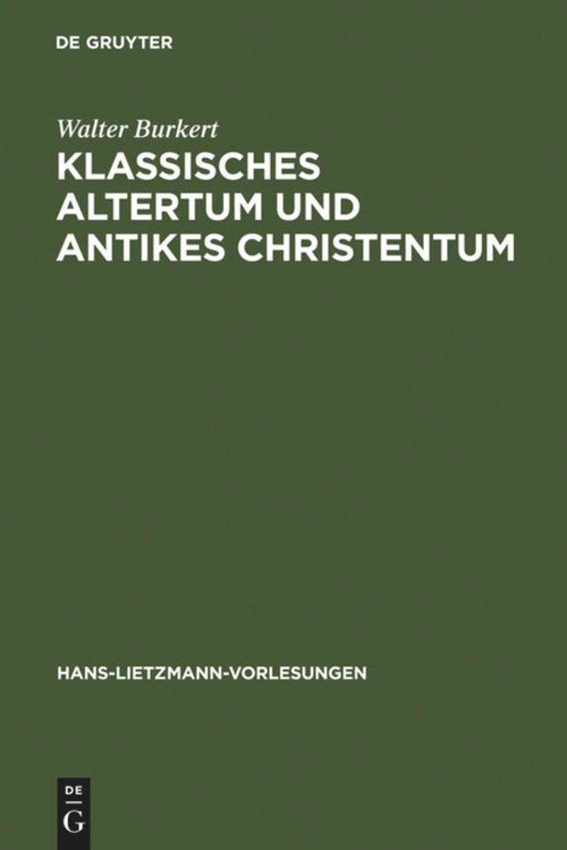 book: Klassisches Altertum und antikes Christentum
