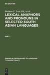 book: Lexical Anaphors and Pronouns in Selected South Asian Languages: