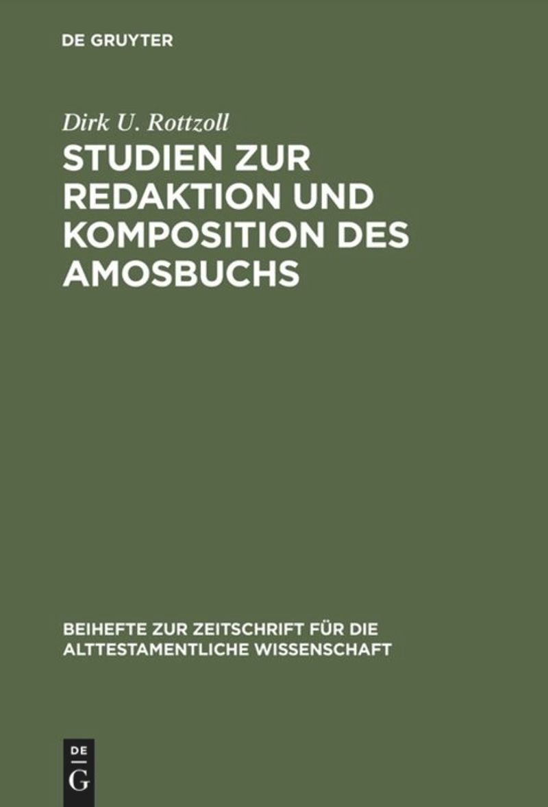 book: Studien zur Redaktion und Komposition des Amosbuchs