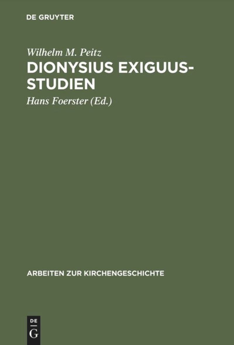 book: Dionysius Exiguus-Studien