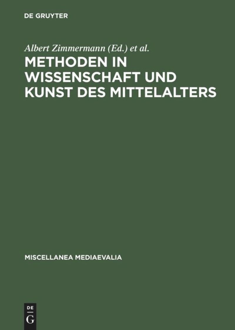 book: Methoden in Wissenschaft und Kunst des Mittelalters