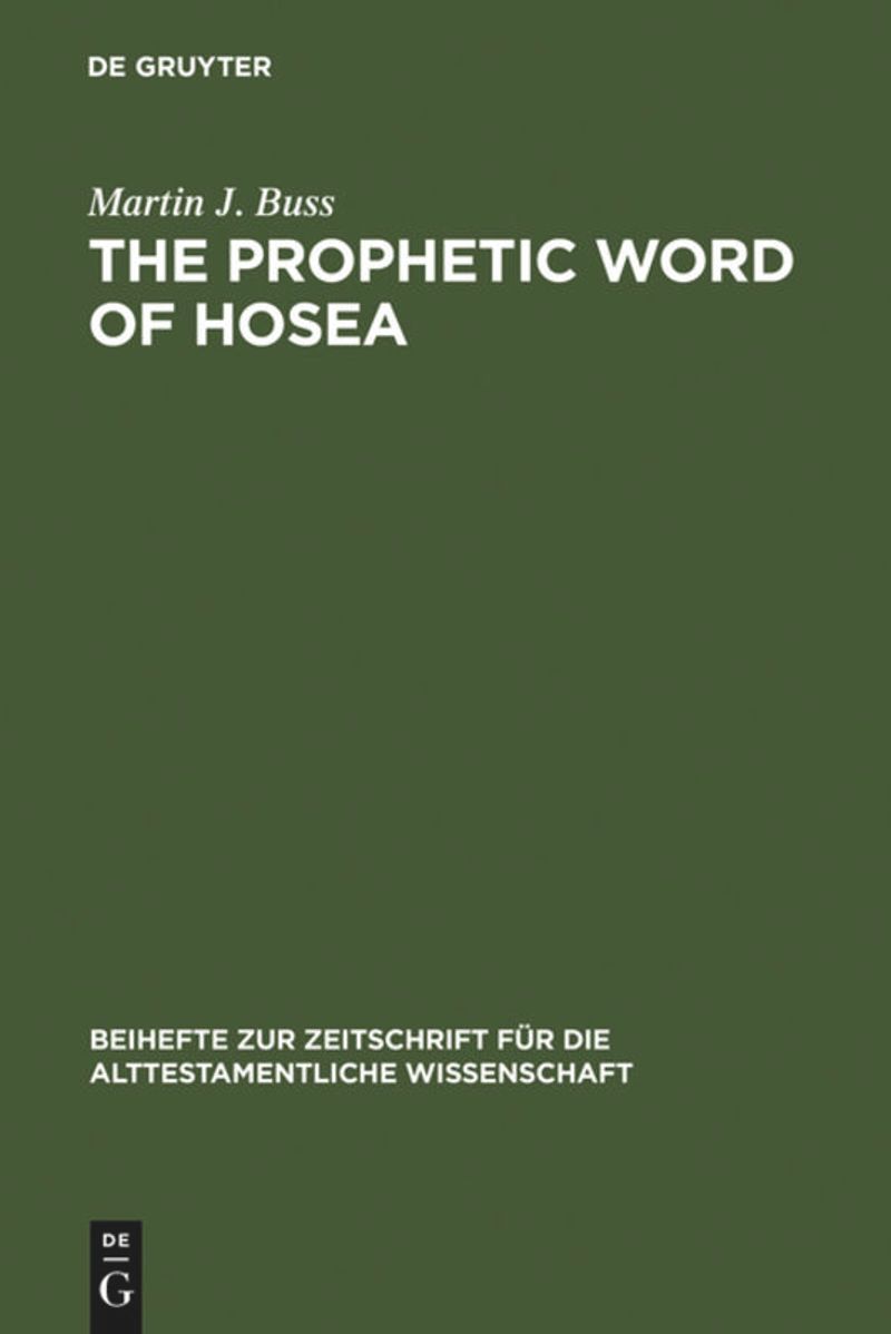book: The Prophetic Word of Hosea