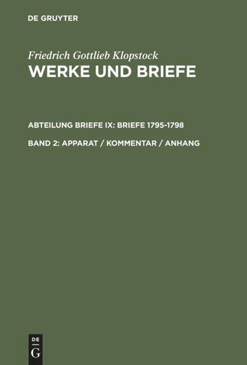 book: Band 2 Apparat / Kommentar / Anhang