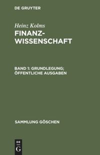 book: Band 1 Grundlegung. Öffentliche Ausgaben