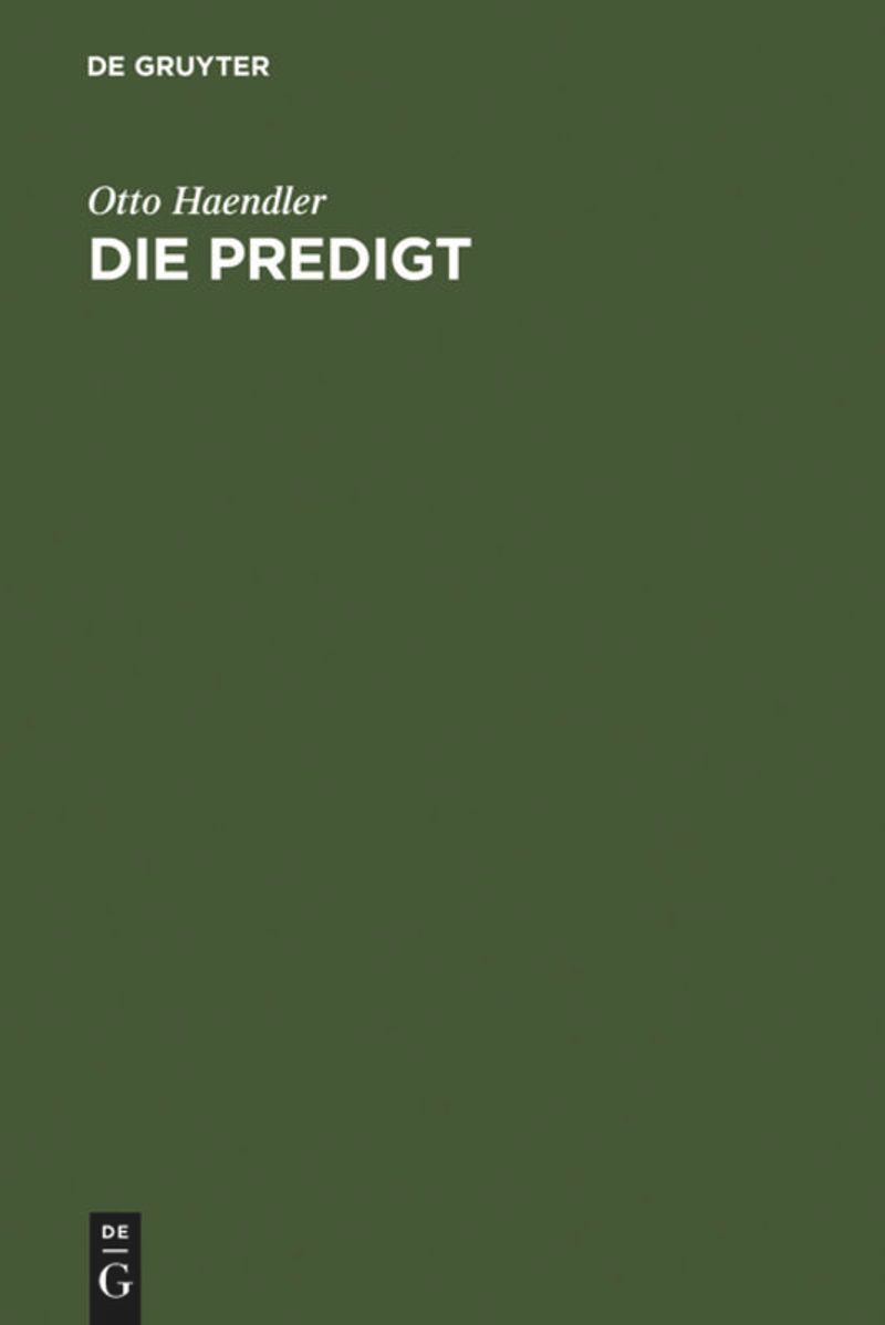 book: Die Predigt