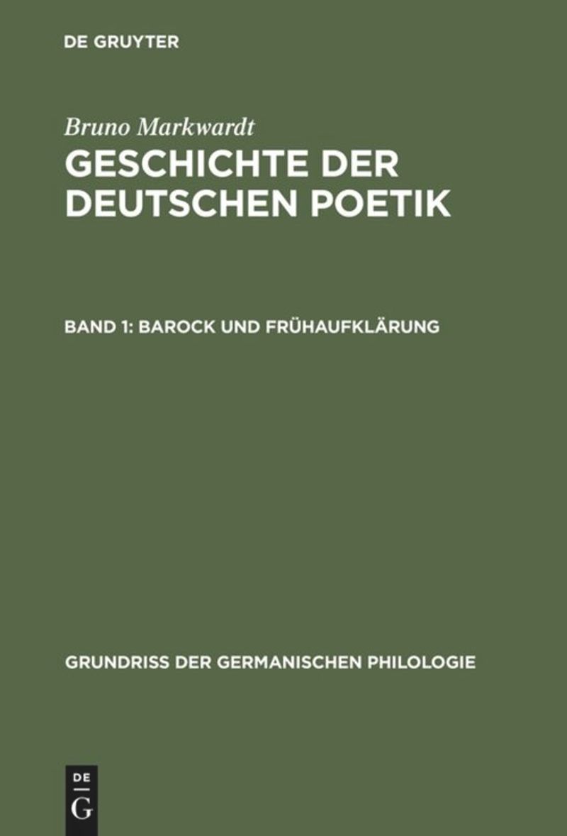 book: Band 1 Barock und Frühaufklärung