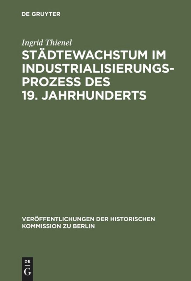 book: Städtewachstum im Industrialisierungsprozess des 19. Jahrhunderts