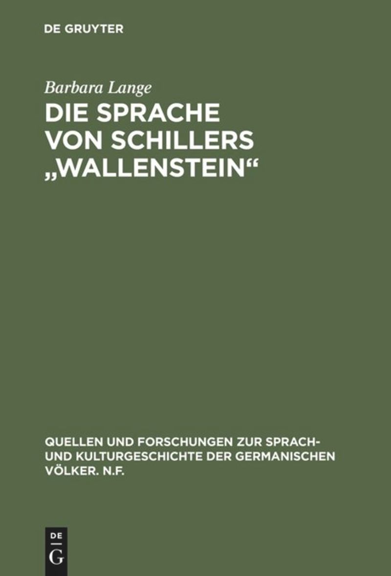 book: Die Sprache von Schillers "Wallenstein"