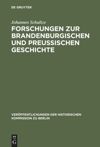 book: Forschungen zur brandenburgischen und preussischen Geschichte